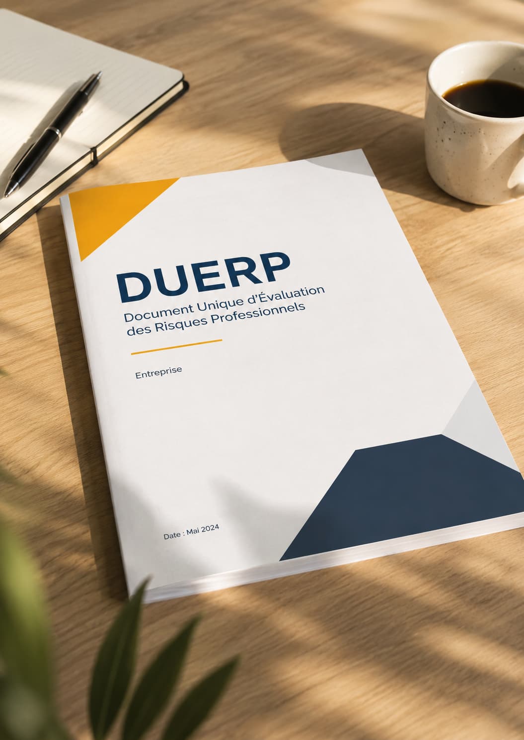 Le document unique d’évaluation des risques professionnels posé sur un bureau