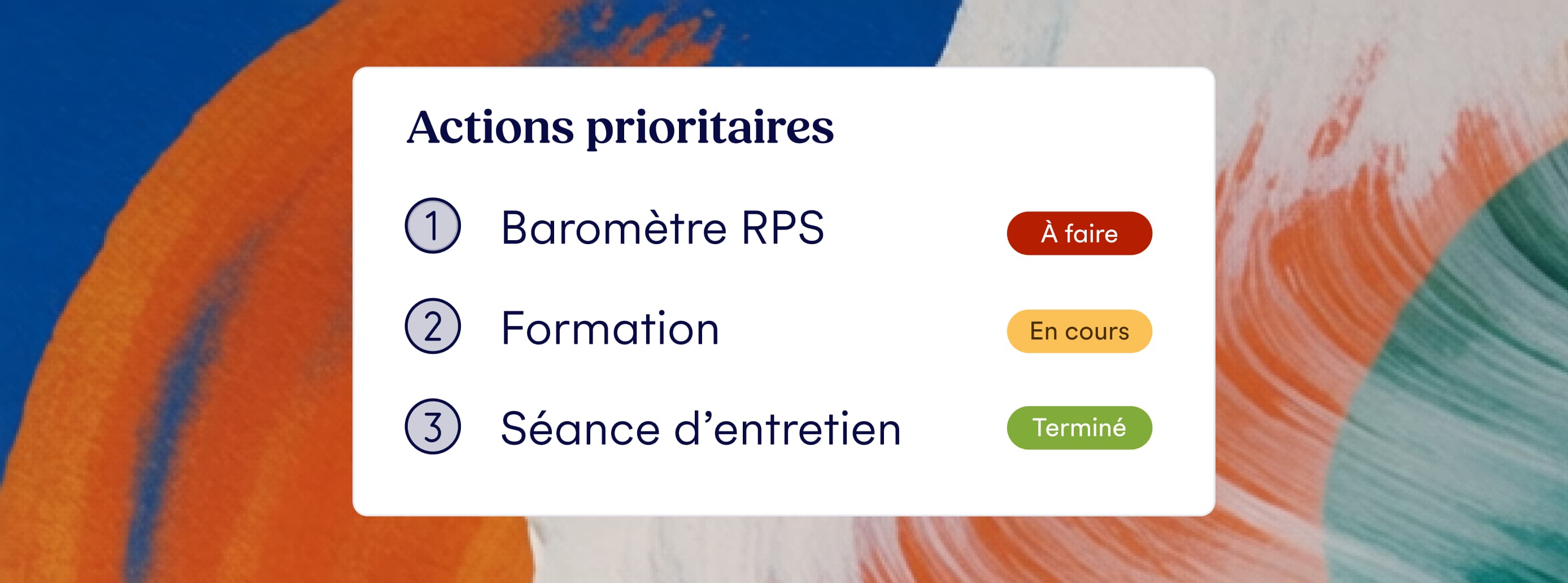 Une carte des actions prioritaires issues d’un baromètre